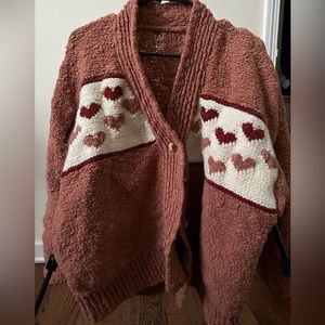 Cute cardigan with hearts
